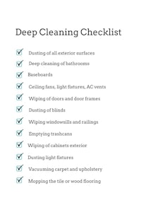 deep cleaning checklist